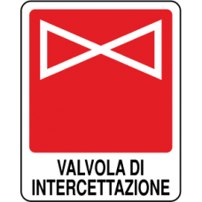 segnaletica valvola intercettazione